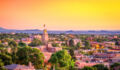 Santa Fe, New Mexico, USA at Dusk