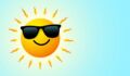 Illustration of sun wearing sun glasses.