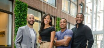 Photo of Wellington Access Ventures team members Frederik Groce and Sasha McKenzie, Jackson Cummings and Van Jones.